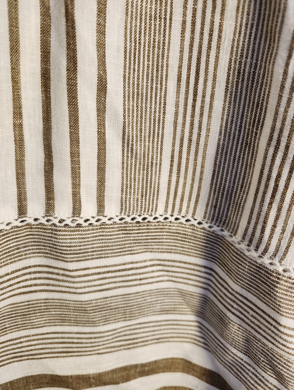 J. Jill Striped Sleeveless Linen Tank in White & Brown - Picture 4 of 7